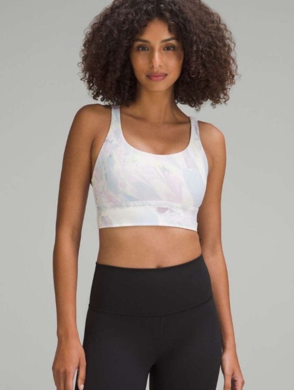 Lululemon Energy Longline Bra Nouveau Marble Meadow Sweet Pink Size 2